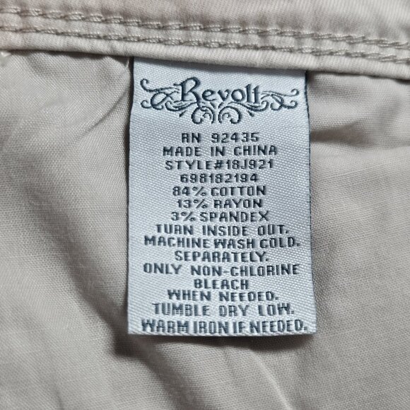 REVOLI Jeans Size 14W Tan Mid Rise Medium Wash Lift Shape Crop Beige (61) - Picture 7 of 11